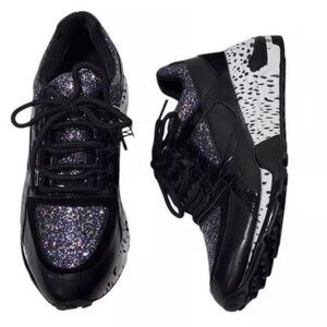 Steve Madden Barra-G platform fashion sneakers Stylish Black and Multicolor